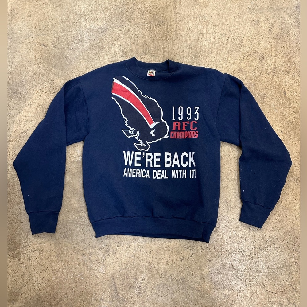 Vintage Buffalo Bills Sweatshirt 1993 “We’re Back” AFC Champions